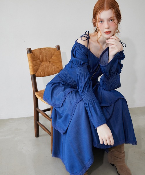 Seemi. byNICECLAUP（ シーミーバイナイスクラップ）の「【Seemi.】イレヘムロングスカート（スカート・レディース・オフホワイト/ピンク/ブルー系その他/ドット・FREE）」の21枚目の写真