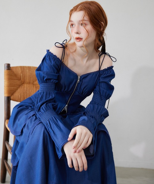 Seemi. byNICECLAUP（ シーミーバイナイスクラップ）の「【Seemi.】イレヘムロングスカート（スカート・レディース・オフホワイト/ピンク/ブルー系その他/ドット・FREE）」の20枚目の写真