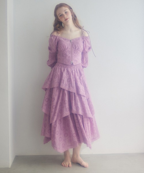 Seemi. byNICECLAUP（ シーミーバイナイスクラップ）の「【Seemi.】イレヘムロングスカート（スカート・レディース・オフホワイト/ピンク/ブルー系その他/ドット・FREE）」の15枚目の写真