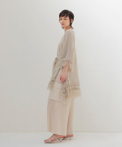 DRESSLAVE(ドレスレイブ)の「georgett pleats easy wide pants(ジョーゼットプリーツイージーワイドパンツ)(その他パンツ・レディース・グリーン/ベージュ・38)」の12枚目の写真