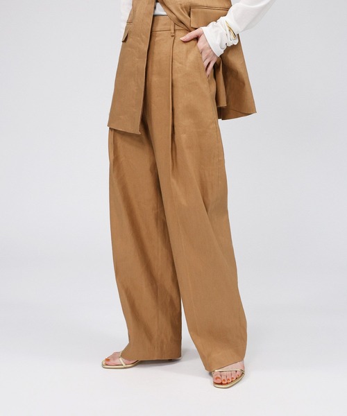 BABYLONE（バビロン）の「リネンレーヨンストレッチワイドパンツ
