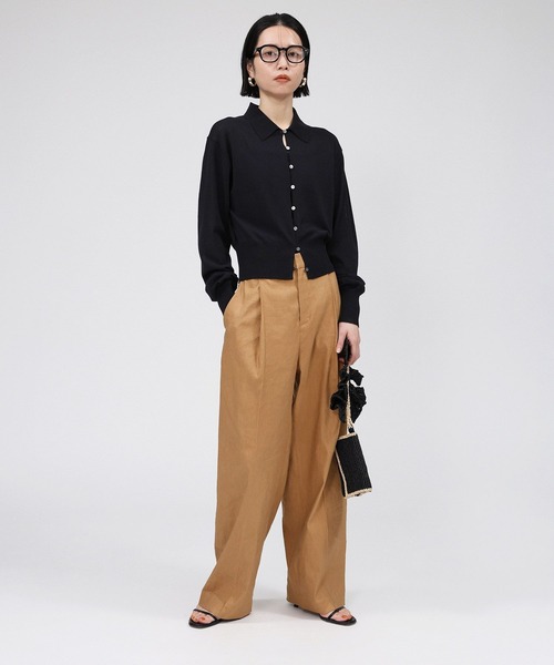 BABYLONE（バビロン）の「リネンレーヨンストレッチワイドパンツ（その他パンツ・レディース・キャメル/ブラック・38inch/36inch/34inch）」の17枚目の写真