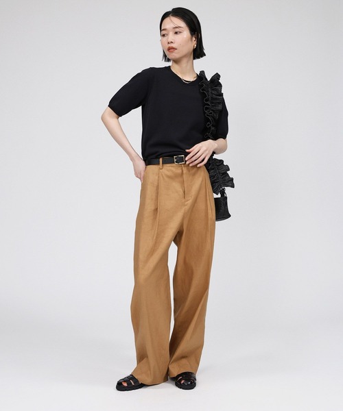 BABYLONE（バビロン）の「リネンレーヨンストレッチワイドパンツ（その他パンツ・レディース・キャメル/ブラック・38inch/36inch/34inch）」の20枚目の写真