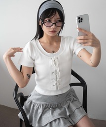 WEGO | WEGO/ヴィンテージライクレースアップT(Tシャツ/カットソー)
