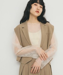 KBF（ケイビーエフ）の「リバーシブルレイヤードチュールカットソー（Tシャツ/カットソー）」