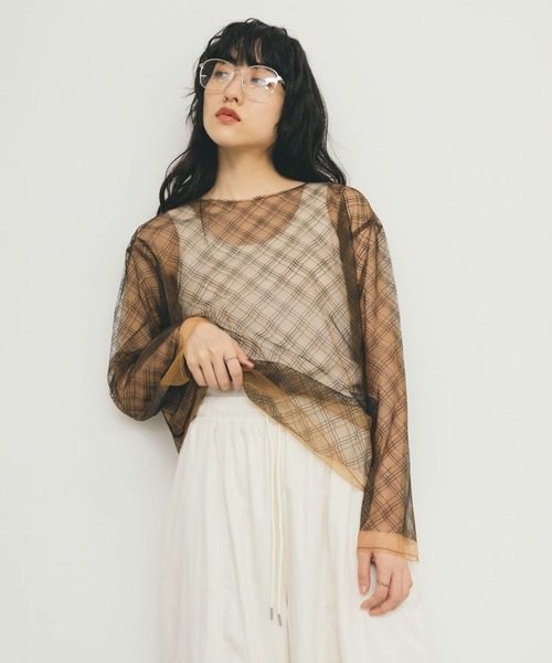 KBF(ケイビーエフ)の「リバーシブルレイヤードチュールカットソー(Tシャツ/カットソー・レディース・ブラック系その他/ピンク系その他/ホワイト系その他・ONE)」の21枚目の写真