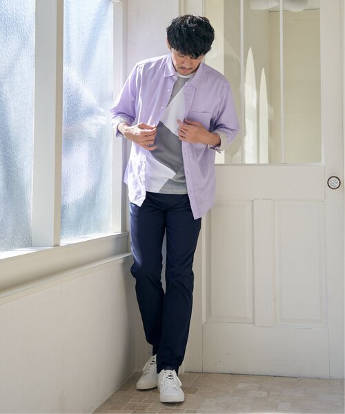 ikka(イッカ)の「【吸水速乾】7分フレンチリネンMIX無地シャツ(シャツ/ブラウス・メンズ・ダークラベンダー/グレー・S/M/L/XL)」の8枚目の写真