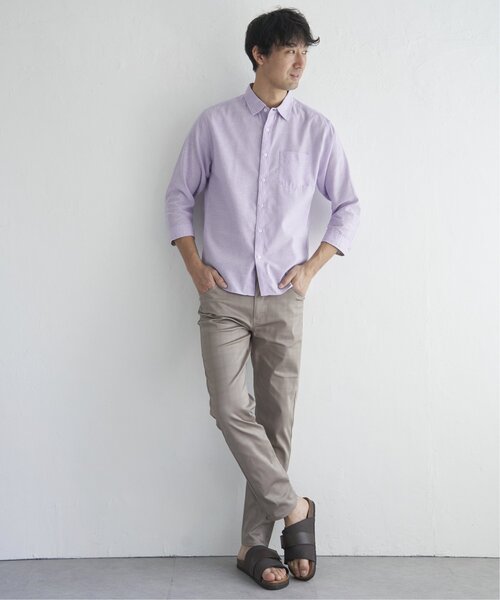 ikka(イッカ)の「【吸水速乾】7分フレンチリネンMIX無地シャツ(シャツ/ブラウス・メンズ・ダークラベンダー/グレー・S/M/L/XL)」の11枚目の写真