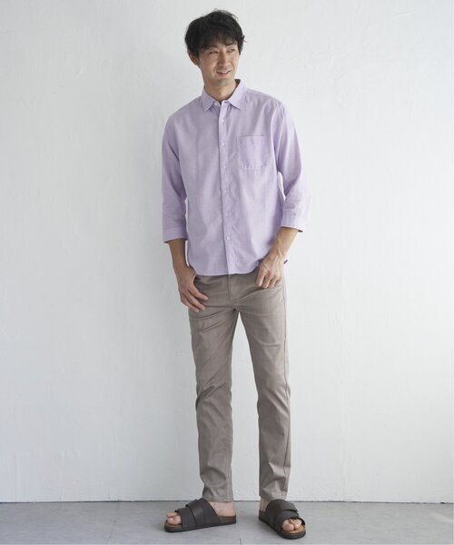 ikka(イッカ)の「【吸水速乾】7分フレンチリネンMIX無地シャツ(シャツ/ブラウス・メンズ・ダークラベンダー/グレー・S/M/L/XL)」の12枚目の写真