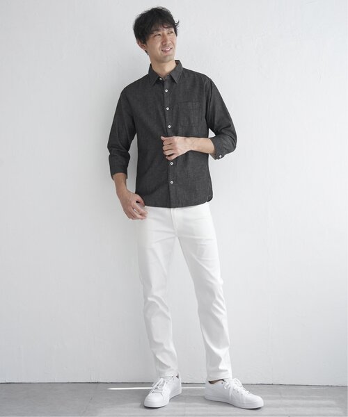 ikka(イッカ)の「【吸水速乾】7分フレンチリネンMIX無地シャツ(シャツ/ブラウス・メンズ・ダークラベンダー/グレー・S/M/L/XL)」の14枚目の写真
