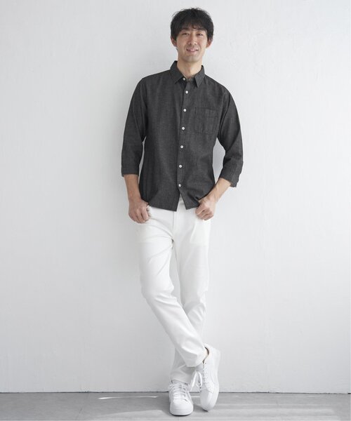 ikka(イッカ)の「【吸水速乾】7分フレンチリネンMIX無地シャツ(シャツ/ブラウス・メンズ・ダークラベンダー/グレー・S/M/L/XL)」の15枚目の写真