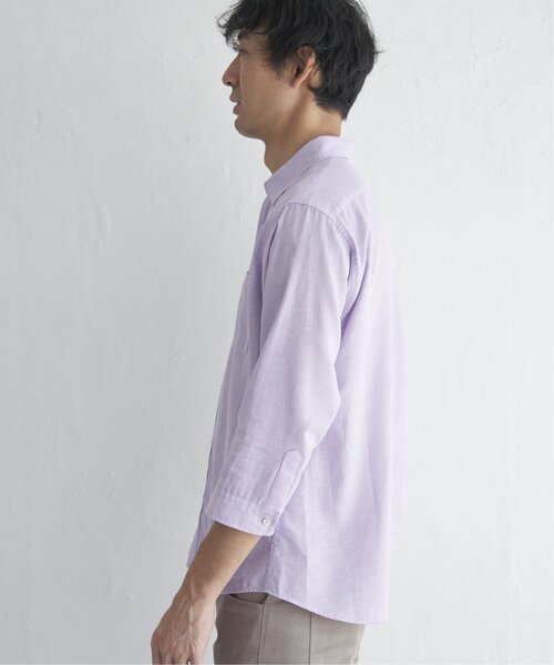 ikka(イッカ)の「【吸水速乾】7分フレンチリネンMIX無地シャツ(シャツ/ブラウス・メンズ・ダークラベンダー/グレー・S/M/L/XL)」の16枚目の写真