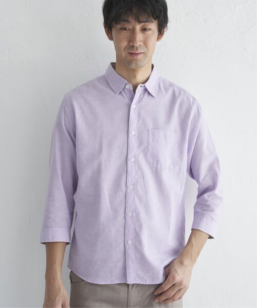 ikka(イッカ)の「【吸水速乾】7分フレンチリネンMIX無地シャツ(シャツ/ブラウス・メンズ・ダークラベンダー/グレー・S/M/L/XL)」の18枚目の写真