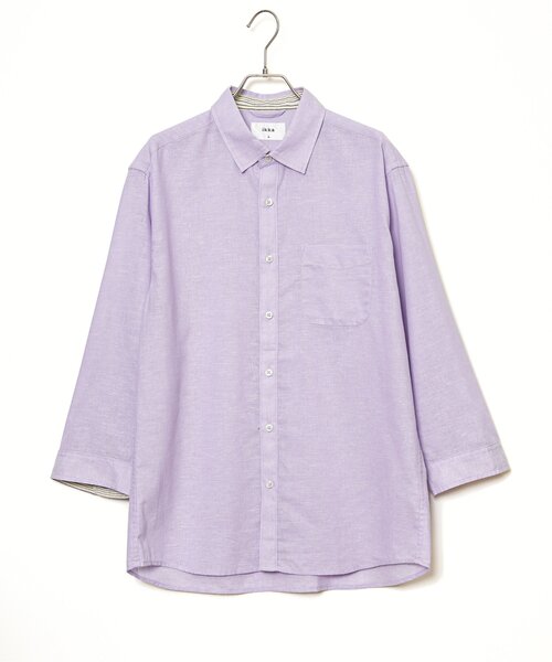 ikka(イッカ)の「【吸水速乾】7分フレンチリネンMIX無地シャツ(シャツ/ブラウス・メンズ・ダークラベンダー/グレー・S/M/L/XL)」の19枚目の写真