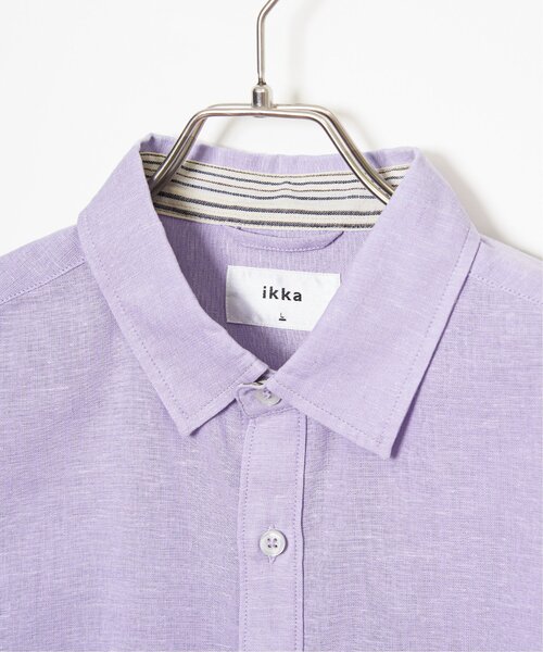 ikka(イッカ)の「【吸水速乾】7分フレンチリネンMIX無地シャツ(シャツ/ブラウス・メンズ・ダークラベンダー/グレー・S/M/L/XL)」の21枚目の写真
