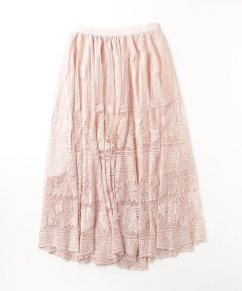 Dream garden（ドリームガーデン）の「総レースロングスカート（スカート・レディース・ベージュ/ピンク系/カーキブラウン/ホワイト/ブラック・FREE）」の6枚目の写真