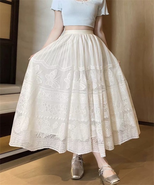 新品タグ付き♥トッカ　レースガーデン　スカート♥大きいサイズ 大きいサイズ レディース 重ねレースフィッシュテールスカート