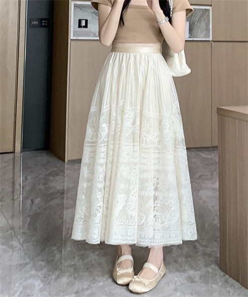 関税送料込【MaxMaraStudio】ロング スカート 総レース ホワイト BMM0324E0010_l_a001.jpg