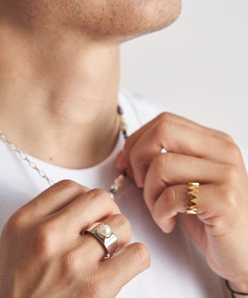 LAMBDA(ラムダ)の「パールカレッジリング(リング・メンズ・シルバー系その他・#9/#11/#13/#15/#17/#19)」の6枚目の写真