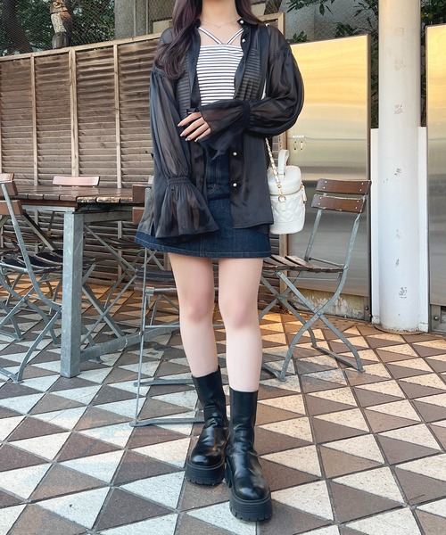 apres jour(アプレジュール)の「キャンディースリーブラメシアーシャツ(シャツ/ブラウス・レディース・オフホワイト/アイボリー/ブラック/ベビーピンク・フリー/X-LARGE)」の14枚目の写真