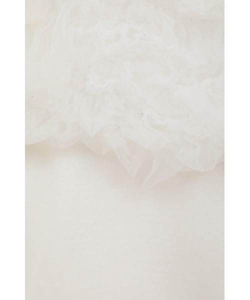 CLANE(クラネ)の「CLANE/クラネ/TULLE VEST LAYERED TOPS(Tシャツ/カットソー・レディース・ホワイト/ブラック・1)」の8枚目の写真