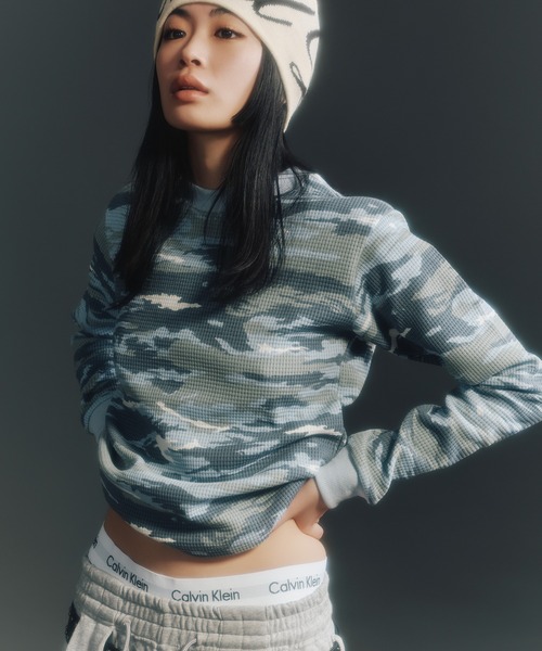 FTW（エフティダブリュー）の「ASSORT THERMAL L/S/ アソートサーマルトップス（Tシャツ/カットソー・レディース・グリーン/サックスブルー/ナチュラル・LARGE/SMALL）」の4枚目の写真