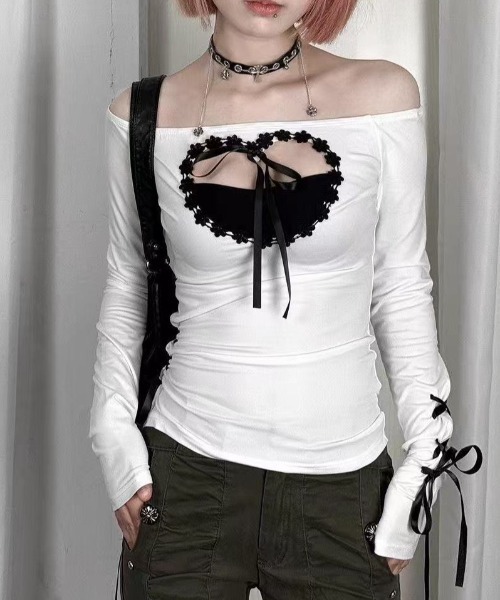 【美品】セルフポートレート　ネイビー白　鍵あみ　オフショルダーワンピース 31qkdSqyrrL.jpg_BO30,255,255,