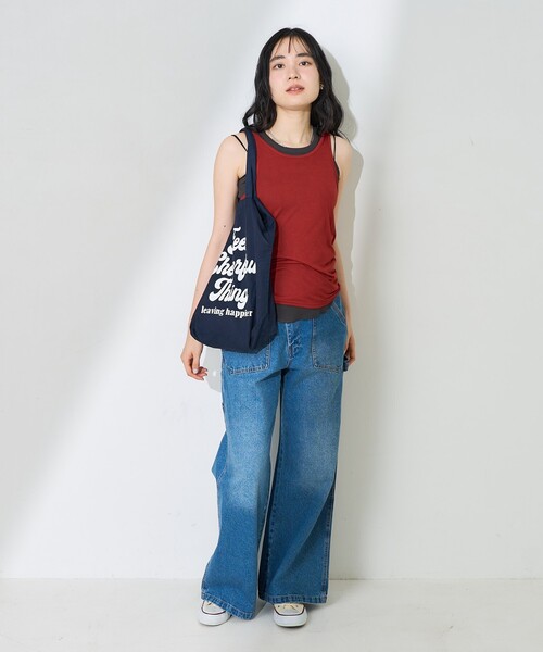 FREAK'S STORE（フリークスストア）の「【セットアイテム】シアー セットタンクトップ/無地タンク/リブタンクトップ（タンクトップ・レディース・ベージュ/レッド/ブルー・ﾌﾘ-）」の4枚目の写真