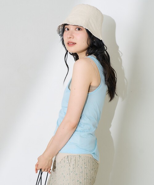 tシャツ 「セットアイテム」シアーシャツ＋タンクトップ レディース COMME CA ISM tシャツ 「セットアイテム」シアーシャツ＋タンク