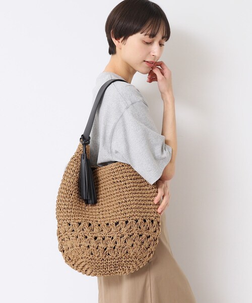 Dessin（デッサン）の「【軽量】タッセルペーパーショルダーバッグ（ショルダーバッグ・レディース・ブラウン系/ベージュ/ネイビー/チャコール・00）」の3枚目の写真