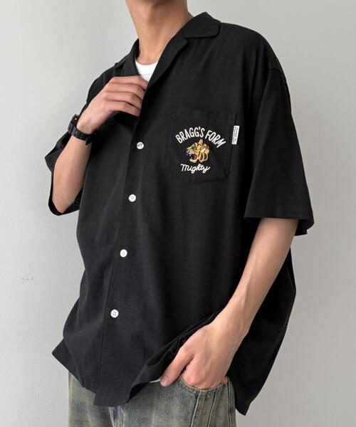 WEGO(ウィゴー)の「WEGO/麻ライクTIGER刺繍シャツ(シャツ/ブラウス・メンズ・アイボリー/ブラック・LARGE/MEDIUM/X-LARGE)」の9枚目の写真