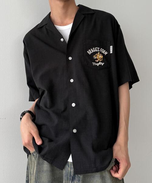 WEGO(ウィゴー)の「WEGO/麻ライクTIGER刺繍シャツ(シャツ/ブラウス・メンズ・アイボリー/ブラック・LARGE/MEDIUM/X-LARGE)」の10枚目の写真