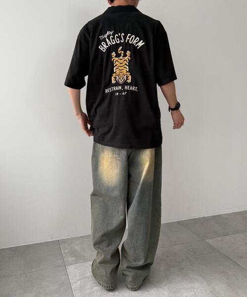 WEGO(ウィゴー)の「WEGO/麻ライクTIGER刺繍シャツ(シャツ/ブラウス・メンズ・アイボリー/ブラック・LARGE/MEDIUM/X-LARGE)」の11枚目の写真