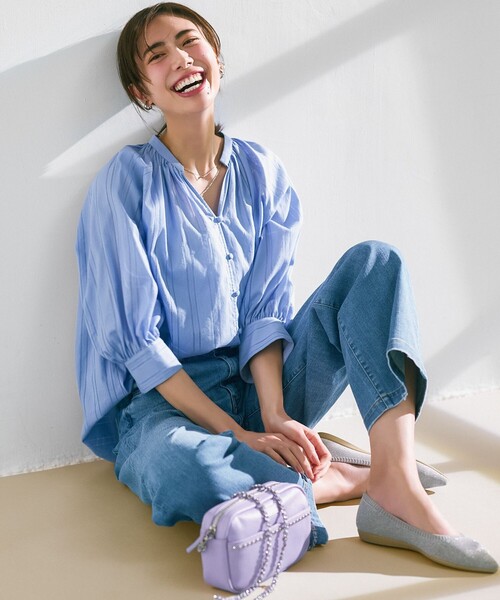 23区(ニジュウサンク)の「23区DENIM サマー ストレート ワイド パンツ(デニムパンツ・レディース・ターコイズブルー系/スカイブルー系/ホワイト・36/38/40)」の11枚目の写真