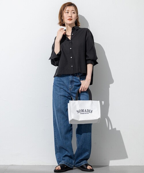 23区（ニジュウサンク）の「23区DENIM サマー ストレート ワイド パンツ（デニムパンツ・レディース・ターコイズブルー系/スカイブルー系・36/38/40）」の5枚目の写真