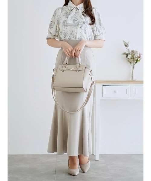 LUDIC PARK（ルディックパーク）の「[2WAY]パイピングボウタイブラウス(無地/花柄)（シャツ/ブラウス・レディース・ホワイト/その他2/その他1・M）」の11枚目の写真