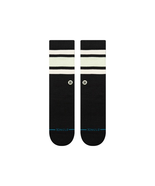 STANCE（スタンス）の「【STANCE/スタンス】コットンブレンドクルーソックス　BOYD ST（ソックス/靴下・メンズ・ブラック×ブルー・LARGE）」の2枚目の写真