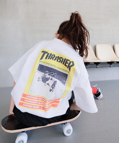 THRASHER(スラッシャー)の「【THRASHER(スラッシャー)】別注ポスターロゴT(KIDS)(Tシャツ/カットソー・キッズ・オフホワイト/ネイビー/ブラック・150cm/140cm/130cm/120cm)」の8枚目の写真