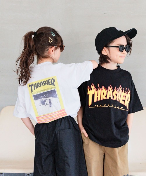THRASHER(スラッシャー)の「【THRASHER(スラッシャー)】別注ポスターロゴT(KIDS)(Tシャツ/カットソー・キッズ・オフホワイト/ネイビー/ブラック・150cm/140cm/130cm/120cm)」の10枚目の写真