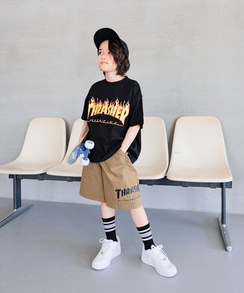 THRASHER(スラッシャー)の「【THRASHER(スラッシャー)】別注ポスターロゴT(KIDS)(Tシャツ/カットソー・キッズ・オフホワイト/ネイビー/ブラック・150cm/140cm/130cm/120cm)」の11枚目の写真