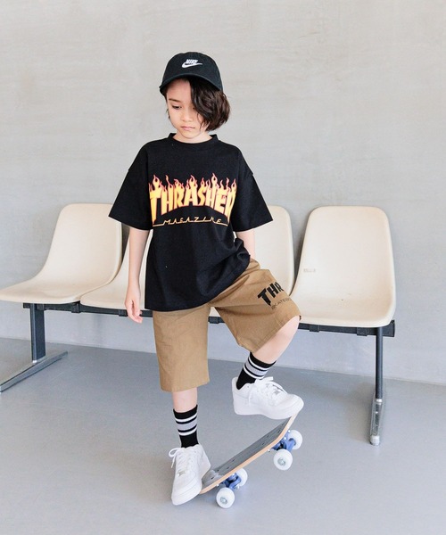 THRASHER(スラッシャー)の「【THRASHER(スラッシャー)】別注ポスターロゴT(KIDS)(Tシャツ/カットソー・キッズ・オフホワイト/ネイビー/ブラック・150cm/140cm/130cm/120cm)」の14枚目の写真