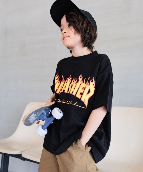 THRASHER(スラッシャー)の「【THRASHER(スラッシャー)】別注ポスターロゴT(KIDS)(Tシャツ/カットソー・キッズ・オフホワイト/ネイビー/ブラック・150cm/140cm/130cm/120cm)」の16枚目の写真