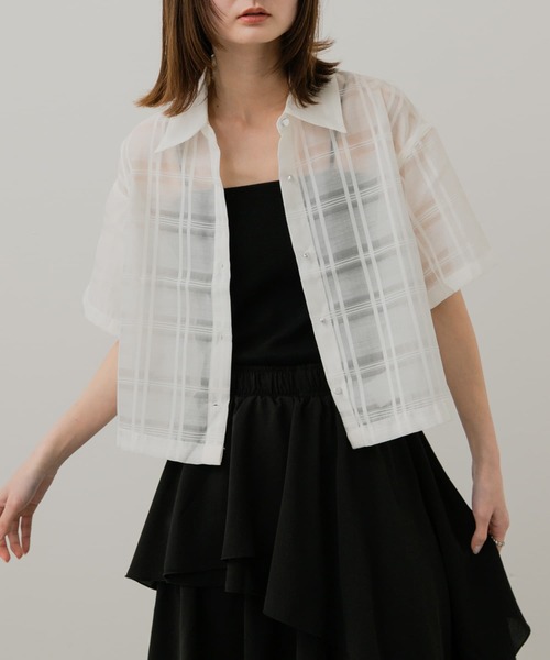 チェッククロップドシャツ JOURNAL STANDARD シャツ ミニ チェック クロップド 半袖 メンズ