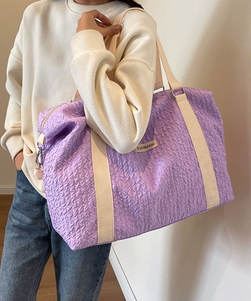 Miniministore(ミニミニストア)の「ボストンバッグ 大容量トラベルバッグ旅行(ボストンバッグ・レディース・ラベンダー/ミント/ブラック/ライトブルー/ライトピンク/オフホワイト・FREE)」の5枚目の写真