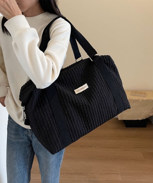 Miniministore(ミニミニストア)の「ボストンバッグ 大容量トラベルバッグ旅行(ボストンバッグ・レディース・ラベンダー/ミント/ブラック/ライトブルー/ライトピンク/オフホワイト・FREE)」の3枚目の写真