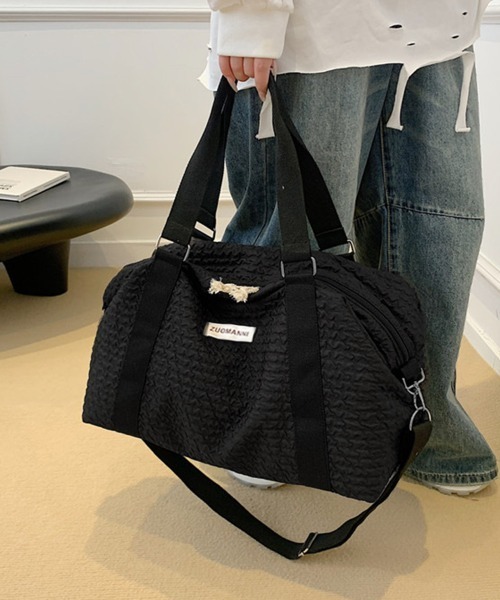 Miniministore(ミニミニストア)の「ボストンバッグ 大容量トラベルバッグ旅行(ボストンバッグ・レディース・ラベンダー/ミント/ブラック/ライトブルー/ライトピンク/オフホワイト・FREE)」の7枚目の写真