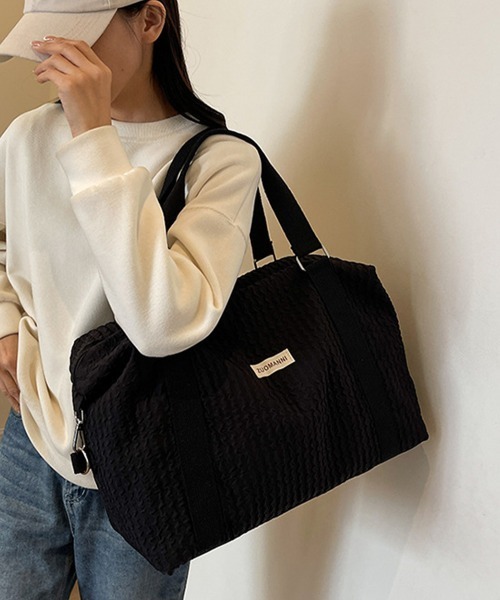 Miniministore(ミニミニストア)の「ボストンバッグ 大容量トラベルバッグ旅行(ボストンバッグ・レディース・ラベンダー/ミント/ブラック/ライトブルー/ライトピンク/オフホワイト・FREE)」の8枚目の写真