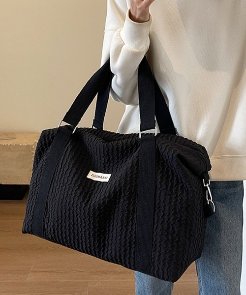 Miniministore(ミニミニストア)の「ボストンバッグ 大容量トラベルバッグ旅行(ボストンバッグ・レディース・ラベンダー/ミント/ブラック/ライトブルー/ライトピンク/オフホワイト・FREE)」の9枚目の写真