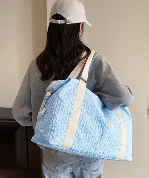 Miniministore(ミニミニストア)の「ボストンバッグ 大容量トラベルバッグ旅行(ボストンバッグ・レディース・ラベンダー/ミント/ブラック/ライトブルー/ライトピンク/オフホワイト・FREE)」の14枚目の写真