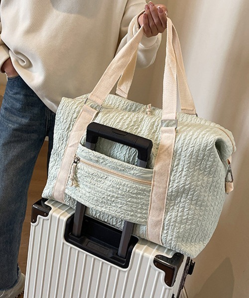 Miniministore(ミニミニストア)の「ボストンバッグ 大容量トラベルバッグ旅行(ボストンバッグ・レディース・ラベンダー/ミント/ブラック/ライトブルー/ライトピンク/オフホワイト・FREE)」の15枚目の写真